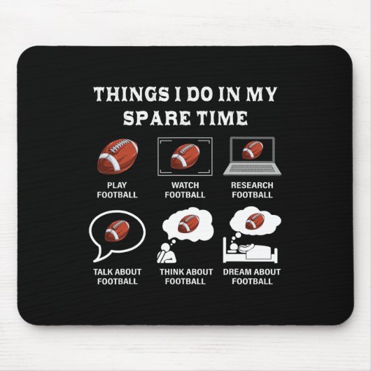 Dinge, die ich in meiner Freizeit Fußball Lover Fu Mousepad (Vorne)