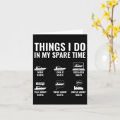 Dinge, die ich in meiner Freizeit lustige Boot Cap Karte (Gelbe Blume)