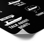 Dinge, die ich in meiner Freizeit lustige Boot Cap Poster (Ecke)