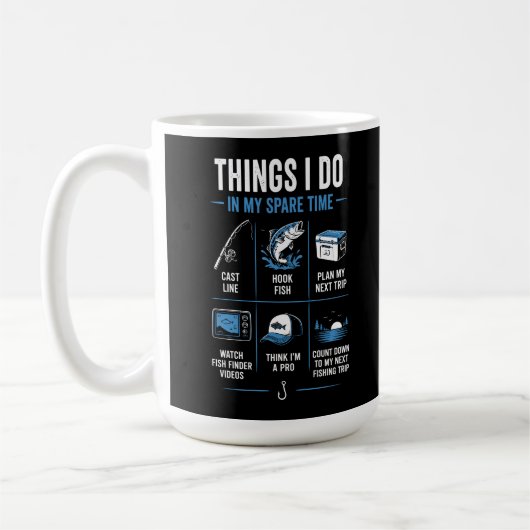 Dinge, die ich in meiner Freizeit mache Angeln Kaffeetasse (Links)
