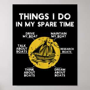 Dinge, die ich in meiner Freizeit mache Boating Gu Poster