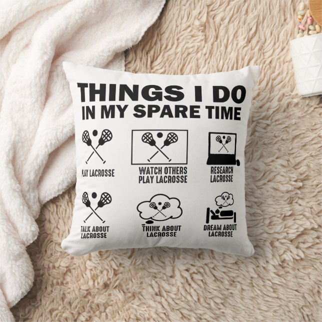 Dinge, die ich in meiner Freizeit mache Lacrosse Kissen (Decke)
