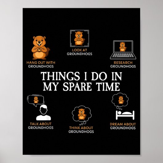 Dinge, die ich in meiner Freizeit mache Lustiger G Poster (Vorne)