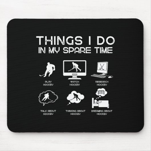 Dinge, die ich in meiner Freizeit mache Lustiger H Mousepad (Vorne)