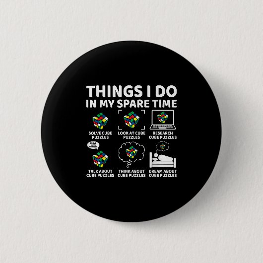 Dinge, die ich in meiner Freizeit mache Lustiger W Button (Vorderseite)
