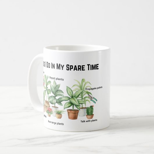 Dinge, die ich in meiner Freizeit mache, Pflanze M Kaffeetasse (Vorderseite Links)