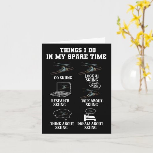 Dinge, die ich in meiner Freizeit mache Skifahren Karte (Gelbe Blume)