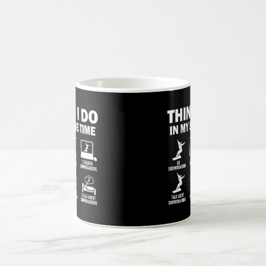Dinge, die ich in meiner Freizeit mache Snowboarde Kaffeetasse (Mittel)