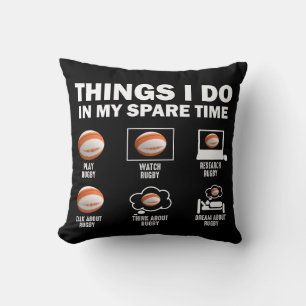 Dinge, die ich in meiner Freizeit Rugby mache Kissen