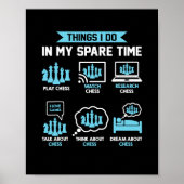 Dinge, die ich in meiner Freizeit Schach Funny Sch Poster (Vorne)