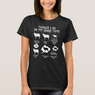 Dinge, die ich in meiner Freizeit Schafe niedlich  T-Shirt