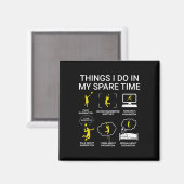 Dinge, die ich in meiner Freizeit tue Badminton Magnet (Vorderseite/Rückseite)