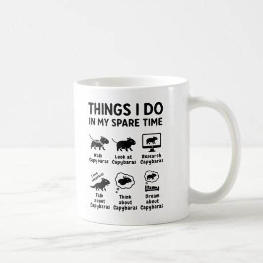 Dinge, die ich in meiner Freizeit tue Capybara Lus Kaffeetasse (Rechts)