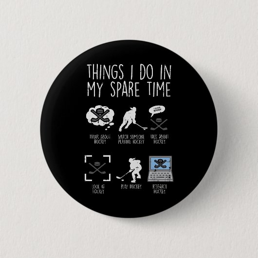 Dinge, die ich in meiner Freizeit tue Eishockey Lu Button (Vorderseite)