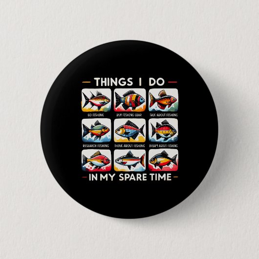 Dinge, die ich in meiner Freizeit tue, Funny Fishi Button (Vorderseite)