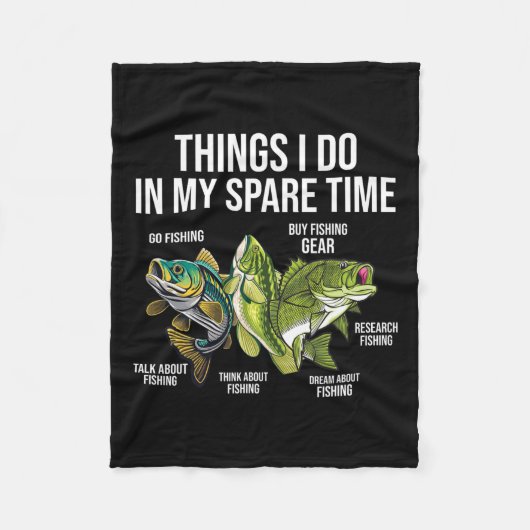 Dinge, die ich in meiner Freizeit tue, Funny Fishi Fleecedecke (Vorderseite)