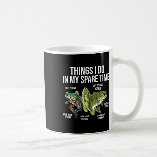Dinge, die ich in meiner Freizeit tue, Funny Fishi Kaffeetasse (Rechts)