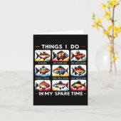 Dinge, die ich in meiner Freizeit tue, Funny Fishi Karte (Gelbe Blume)