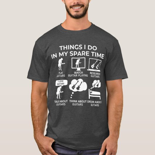 Dinge, die ich in meiner Freizeit tue - Gitarren T-Shirt (Vorderseite)