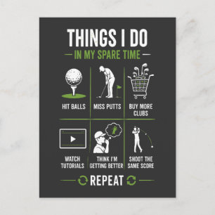 Dinge, die ich in meiner Freizeit tue Golf-Putt-Mi Postkarte