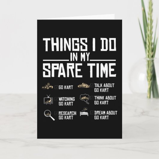 Dinge, die ich in meiner Freizeit tue, los Kart Karte (Vorderseite)