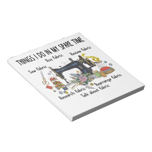 Dinge, die ich in meiner Freizeit tue, lustiges Nä Notizblock (angewinkelt)