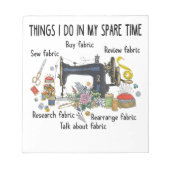 Dinge, die ich in meiner Freizeit tue, lustiges Nä Notizblock (Vorderseite)