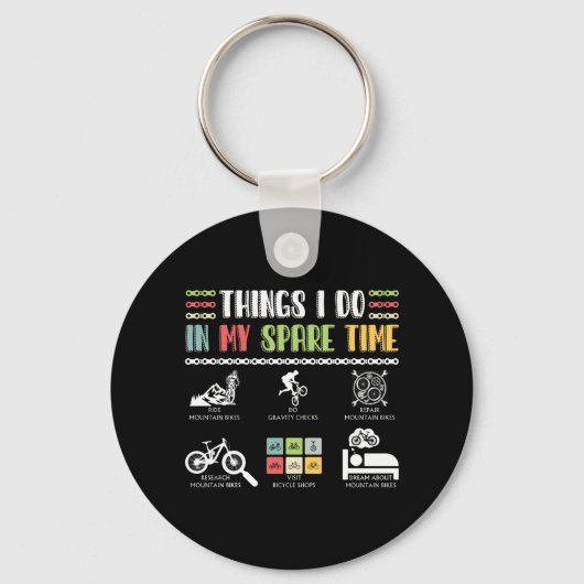 Dinge, die ich in meiner Freizeit tue - MTB Mounta Schlüsselanhänger (Vorderseite)