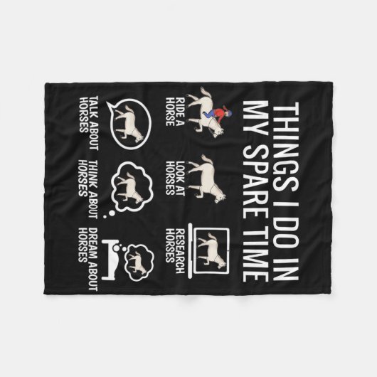 Dinge, die ich in meiner Freizeit tue - Reiten Lov Fleecedecke (Vorderseite (Horizontal))