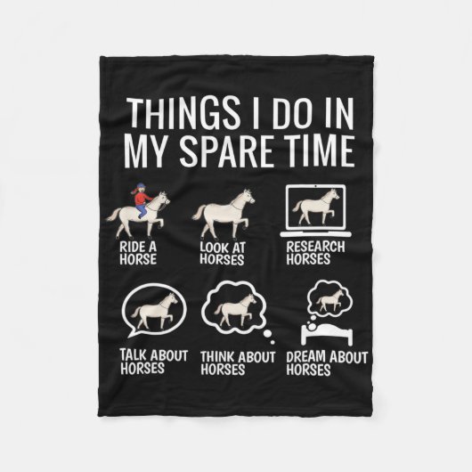 Dinge, die ich in meiner Freizeit tue - Reiten Lov Fleecedecke (Vorderseite)