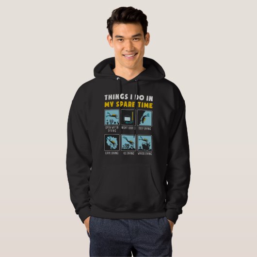 Dinge, die ich in meiner Freizeit tue Scuba Diver Hoodie (Vorne ganz)