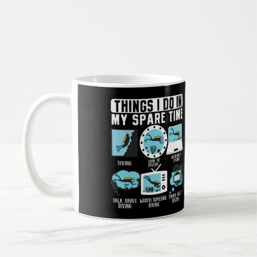 Dinge, die ich in meiner Freizeit tue Scuba Diver Kaffeetasse (Links)