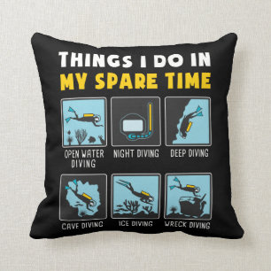 Dinge, die ich in meiner Freizeit tue Scuba Diver Kissen