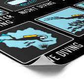 Dinge, die ich in meiner Freizeit tue Scuba Diver Poster (Ecke)