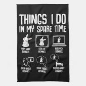 Dinge, die ich in meiner Freizeit tue, sonniges Ka Geschirrtuch (Vertikal)