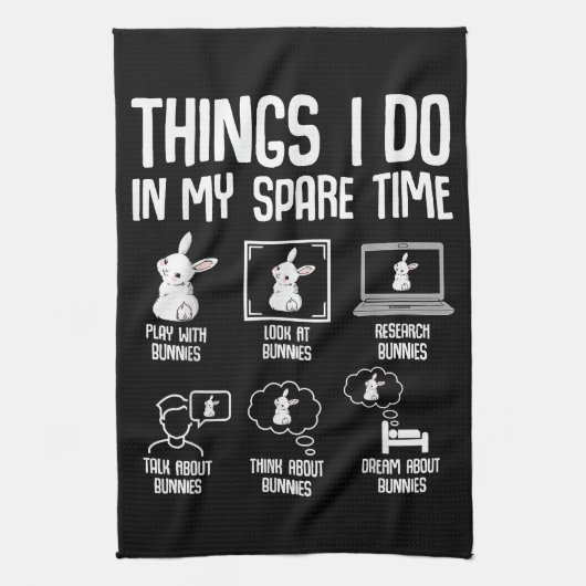 Dinge, die ich in meiner Freizeit tue, sonniges Ka Geschirrtuch (Vertikal)