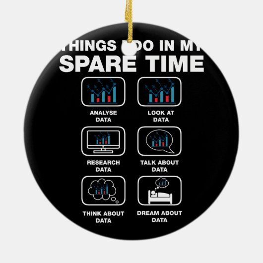 Dinge, die ich in meiner Freizeit tue Wissenschaft Keramik Ornament (Hinten)