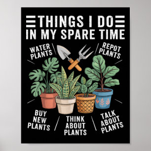Dinge, die ich in meiner Freizeit tue Zimmerpflanz Poster