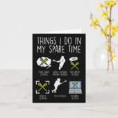 Dinge, die ich in meiner Freizeit tun Lacrosse Fun Karte (Gelbe Blume)