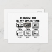 Dinge, die ich in meiner Freizeit tun lustige Scha Postkarte (Vorne/Hinten)