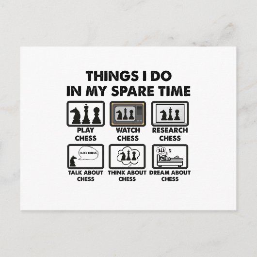 Dinge, die ich in meiner Freizeit tun lustige Scha Postkarte (Vorderseite)