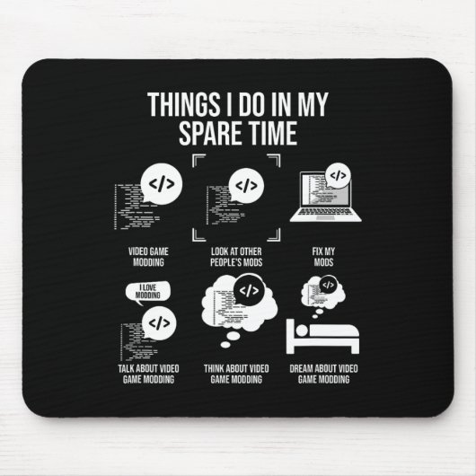 Dinge, die ich in meiner Freizeit Video Game App m Mousepad (Vorne)