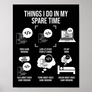 Dinge, die ich in meiner Freizeit Video Game App m Poster