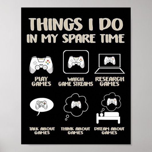 Dinge, die ich in meiner Freizeit Video Game App m Poster (Vorne)