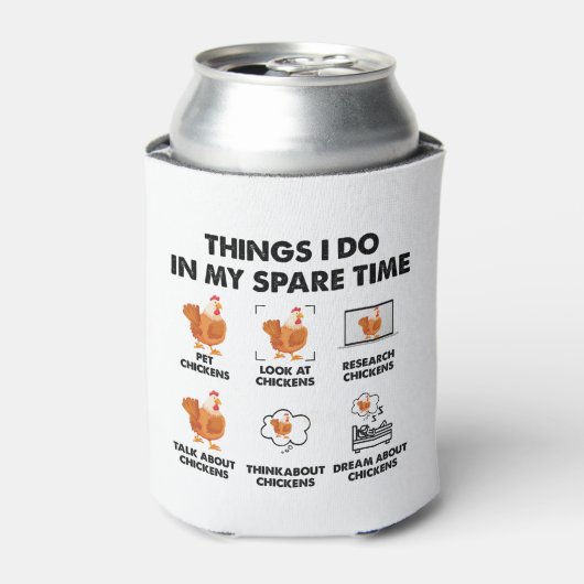 Dinge, die ich in meiner Freizeit Zeit Hühnchen Fu Dosenkühler (Kanne Vorderseite)