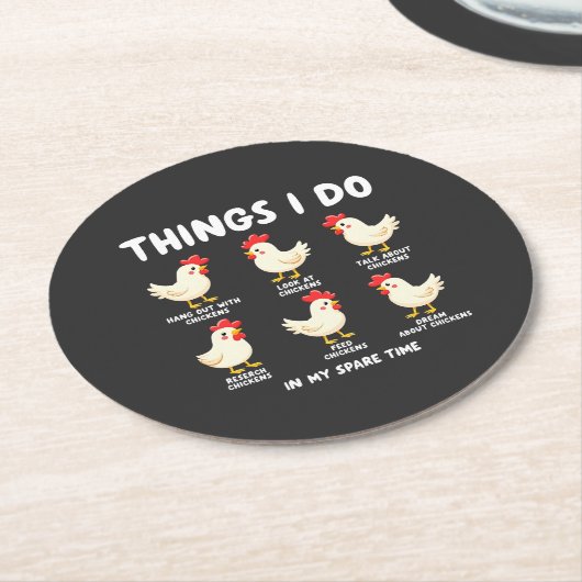 Dinge, die ich in meiner Zeit in der Hühnerzucht t Runder Pappuntersetzer (Angewinkelt)