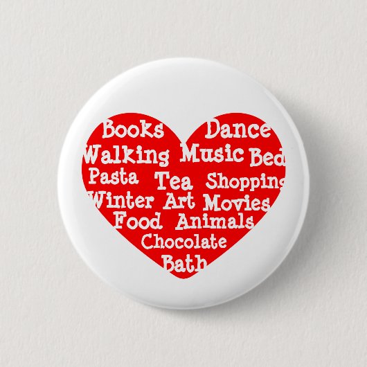 Dinge, die ich Liebe Button (Vorderseite)