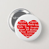 Dinge, die ich Liebe Button (Vorne & Hinten)