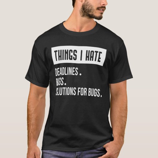 Dinge, die ich mag Programmier Outfit Spaß T-Shirt (Vorderseite)