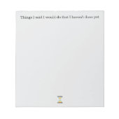 Dinge, die ich sagte, ich würde Notizblock machen (Vorderseite)